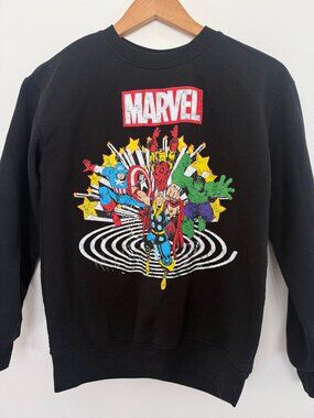 Marvel Avengers Superhero Graphic Crewneck Sweatshirt Small Streetwear Retro